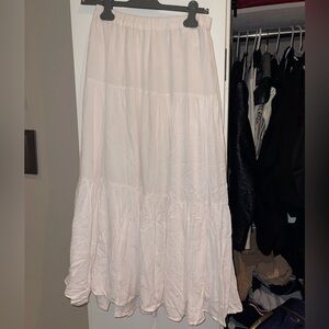 Stradivarius Cream Maxi Skirt